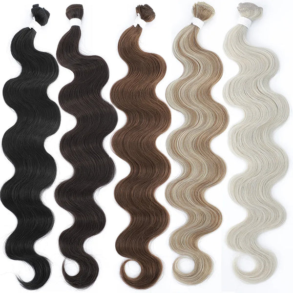 Wave Hair Bundles 613 Piano Blonde Natural Synthetic Hair Extensions Ombre Thick Ponytail Loose Deep Hair Weaving