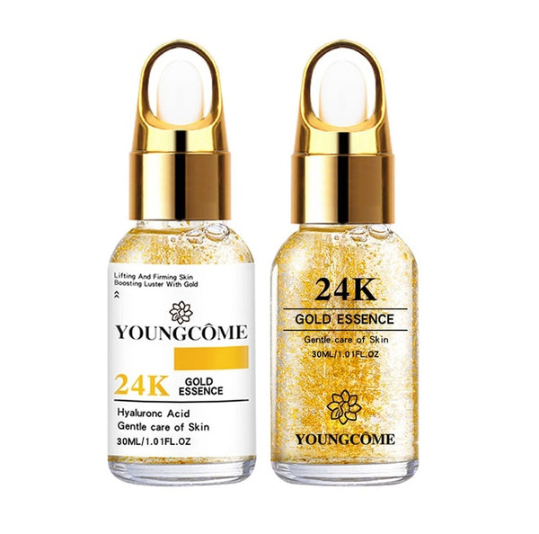 24K Golden Rice Face Essence Moisturizing Anti-aging Wrinkle Hyaluronic Acid Serum Shrinks Pores Repairs Skin