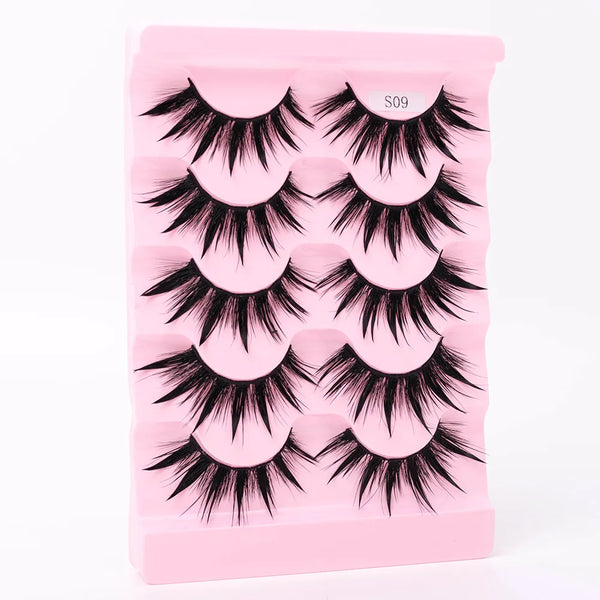NEW 5 Pairs Natural 3D Dramatic Fairy Lashes Wet Look Lashes
